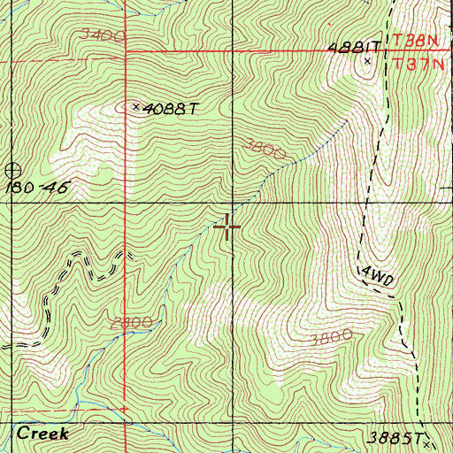 Topographic Map of Wards Upper Cabin, CA