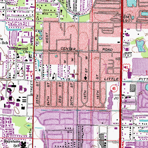 Topographic Map of Fifty Seventh Avenue Post Office, FL