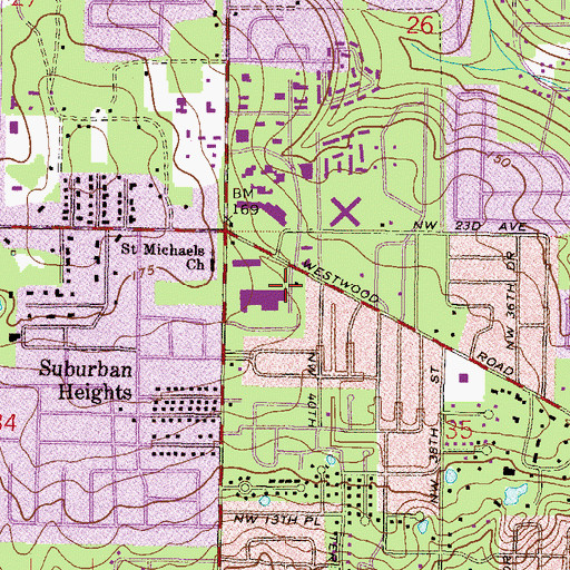 Topographic Map of Northwest Post Office, FL