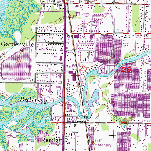 Topographic Map of Gibsonton Post Office, FL