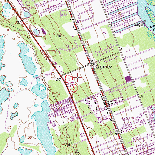 Topographic Map of Hobe Sound Post Office, FL