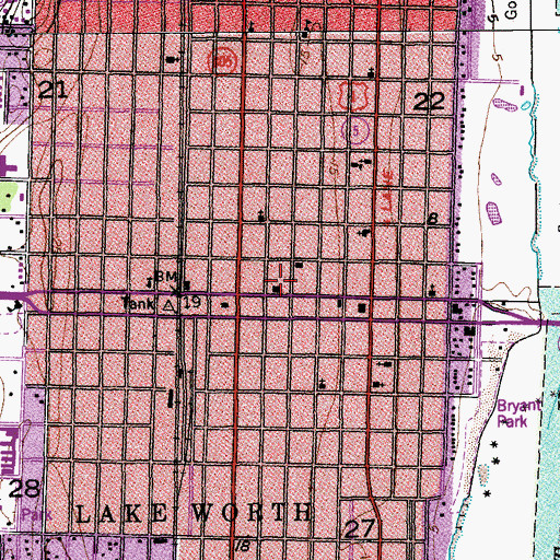 Topographic Map of Lucerne Avenue Post Office, FL