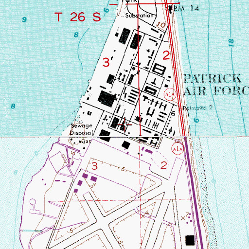 Topographic Map of Patrick Air Force Base Post Office, FL