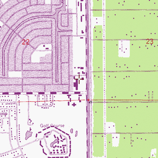 Topographic Map of Golden Gate Post Office, FL