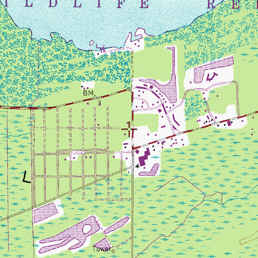 Topographic Map of Sanibel Post Office, FL