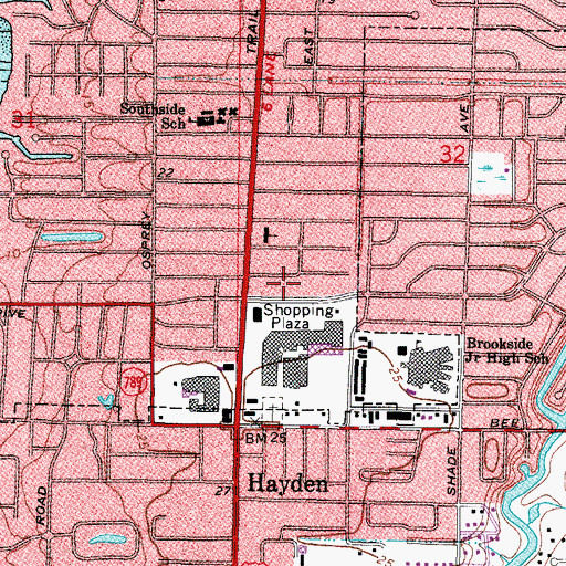 Topographic Map of Southgate Post Office, FL