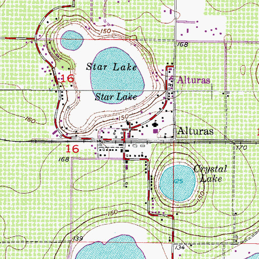 Topographic Map of Alturas Post Office, FL