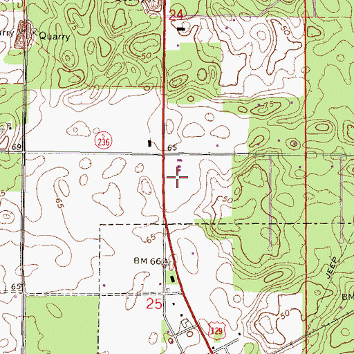 Topographic Map of Bell Post Office, FL