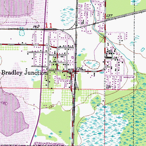 Topographic Map of Bradley Post Office, FL