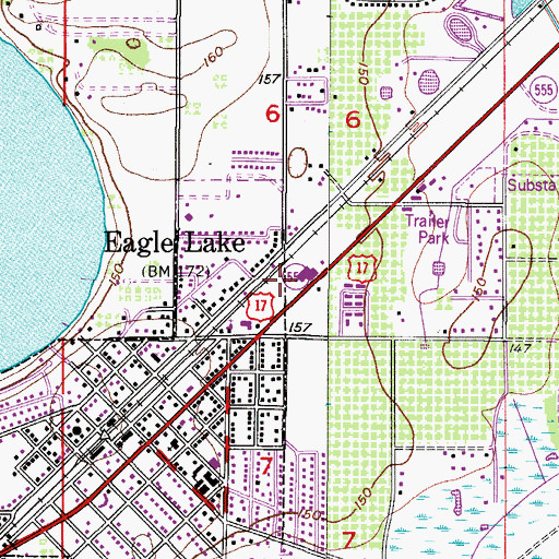 Topographic Map of Eagle Lake Post Office, FL