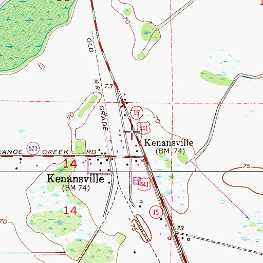 Topographic Map of Kenansville Post Office, FL