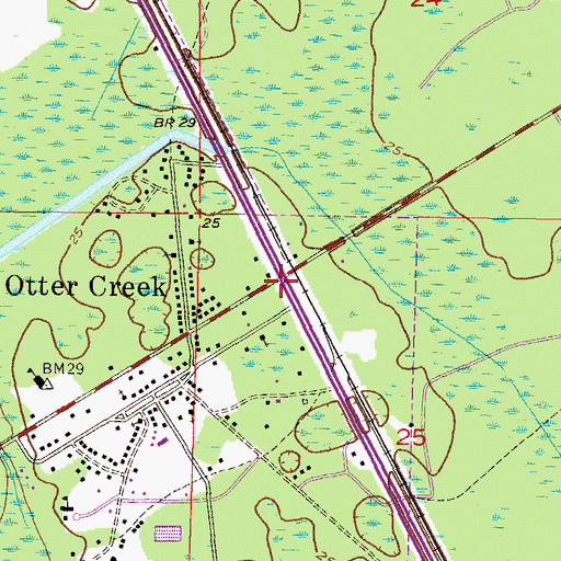 Topographic Map of Otter Creek Post Office, FL
