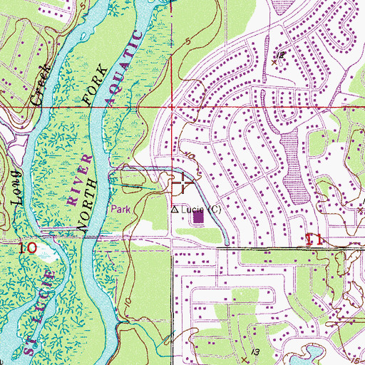 Topographic Map of Post Saint Lucie Midport Post Office, FL