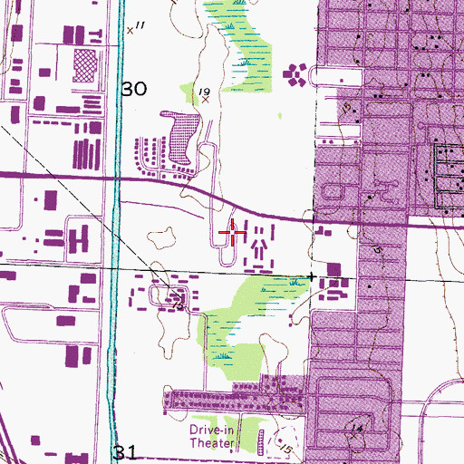 Topographic Map of Riviera Beach Post Office, FL