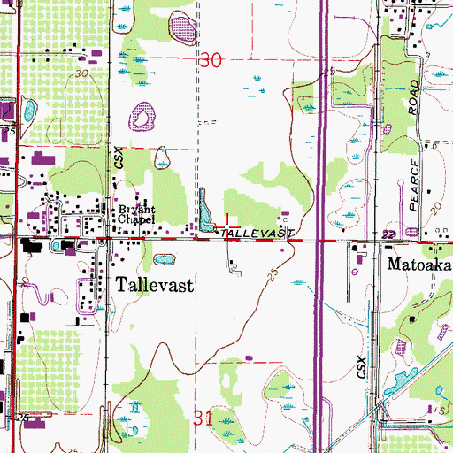 Topographic Map of Tallevast Post Office, FL
