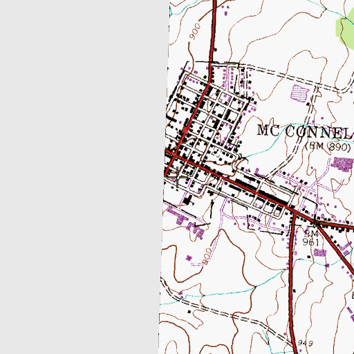 Topographic Map of McConnellsburg Volunteer Fire Company Ambulance, PA