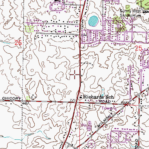 Topographic Map of South Shore Fire Department Station 8, WI