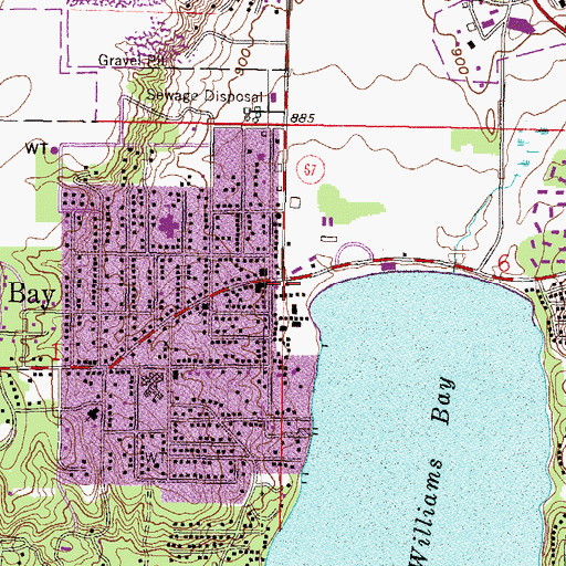 Topographic Map of Williams Bay Rescue Squad, WI