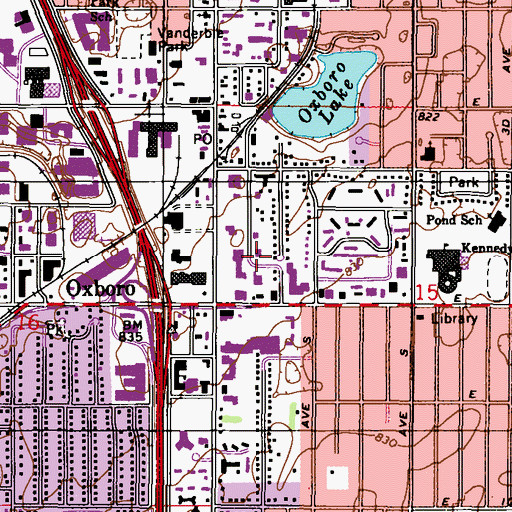 Topographic Map of Bloomington Post Office, MN