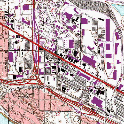 Topographic Map of Minnesota Transfer Post Office, MN
