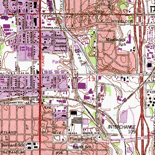 Topographic Map of Rice Street Post Office, MN