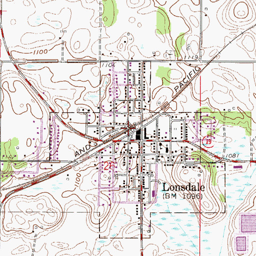 Topographic Map of Lonsdale Post Office, MN