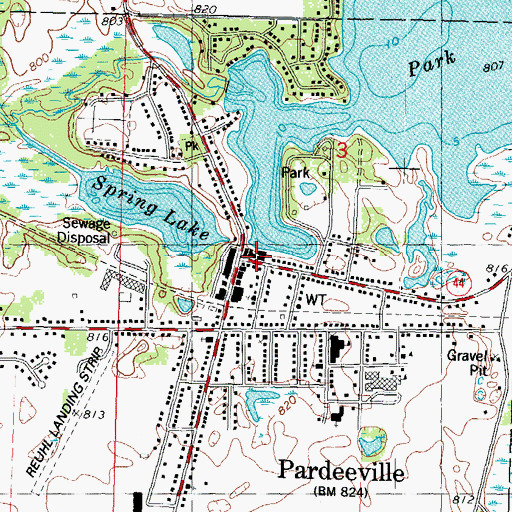 Topographic Map of Columbia County Sheriff Office - Pardeeville Substation, WI