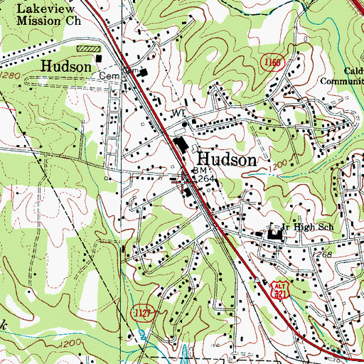 Topographic Map of Hudson Post Office, NC