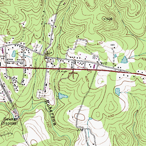 Topographic Map of Pittsboro Post Office, NC
