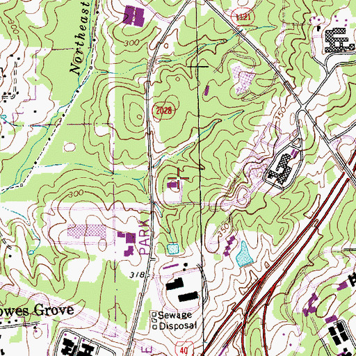 Topographic Map of Research Triangle Park Post Office, NC