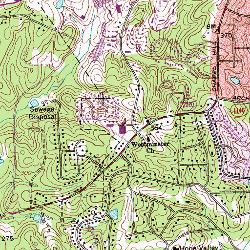 Topographic Map of Shannon Plaza Post Office, NC