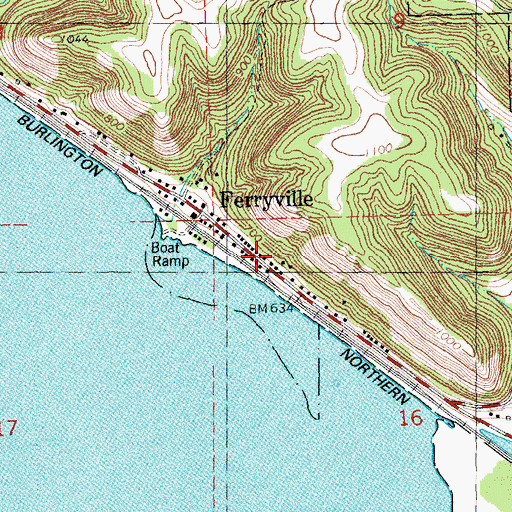 Topographic Map of Ferryville Post Office, WI