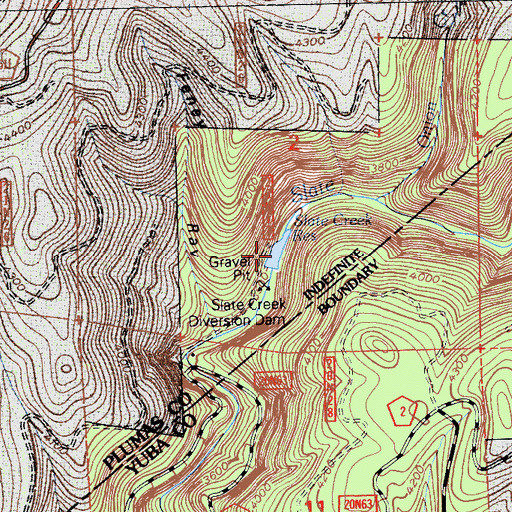 Topographic Map of Slate Creek Reservoir, CA