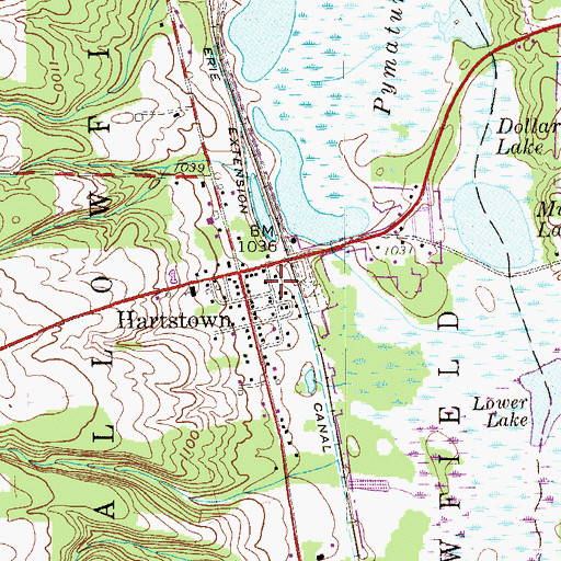 Topographic Map of Hartstown Post Office, PA