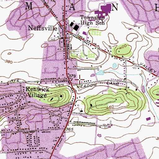 Topographic Map of Neffsville Post Office, PA