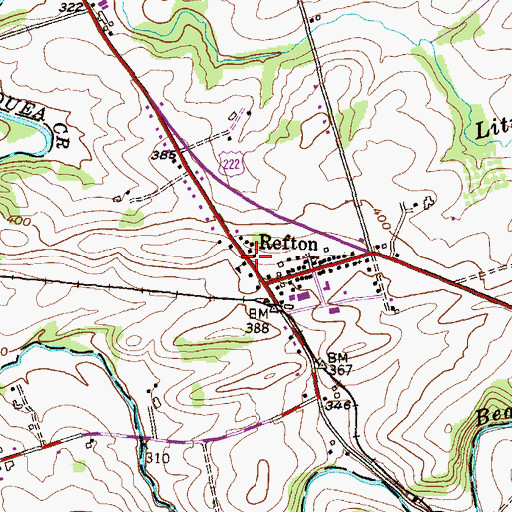 Topographic Map of Refton Post Office, PA