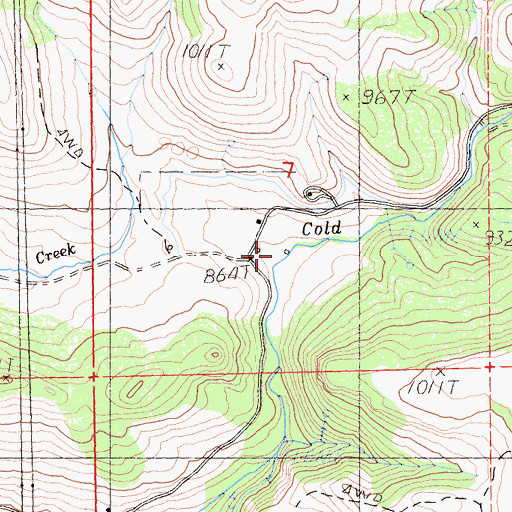 Topographic Map of Cheesebrough, CA