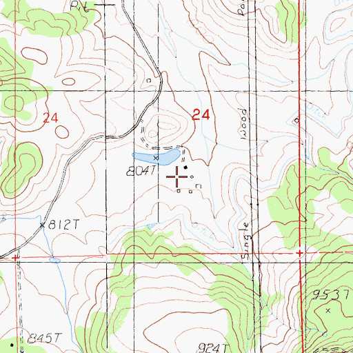 Topographic Map of JJJ Ranch, CA