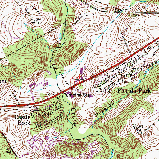 Topographic Map of Newtown Square Carrier Annex Post Office, PA