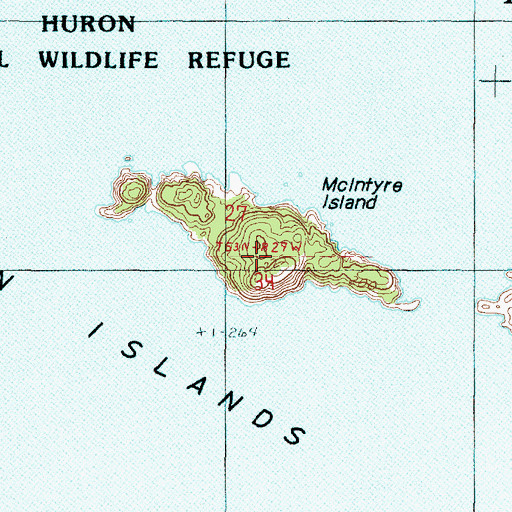 Topographic Map of Huron Islands Wilderness, MI