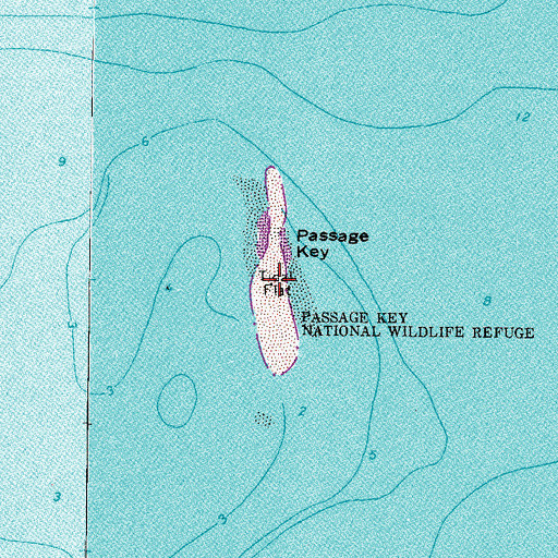 Topographic Map of Passage Key Wilderness, FL