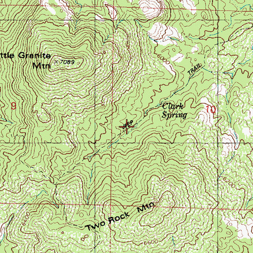 Topographic Map of Clark Spring, AZ