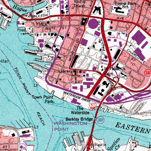 Topographic Map of Customhouse Post Office, VA