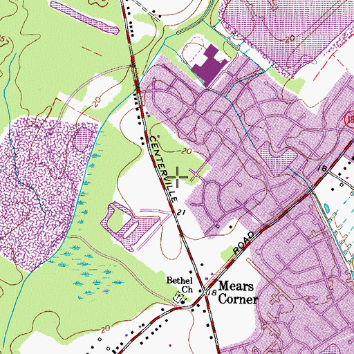 Topographic Map of Acredale Annex Post Office, VA