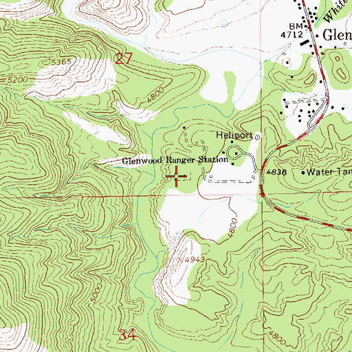Topographic Map of Glenwood Cemetery, NM