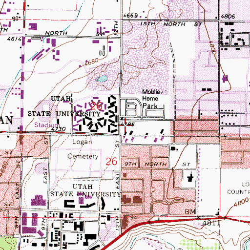 Topographic Map of Cache County Emergency Medical Services Logan, UT