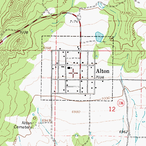 Topographic Map of Kane County Ambulance - Alton, UT
