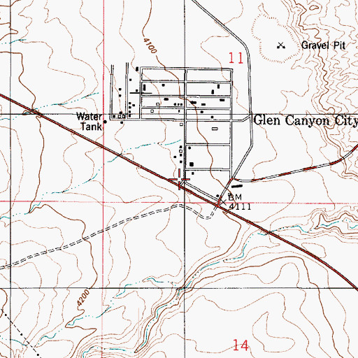 Topographic Map of Kane County Ambulance - Big Water, UT