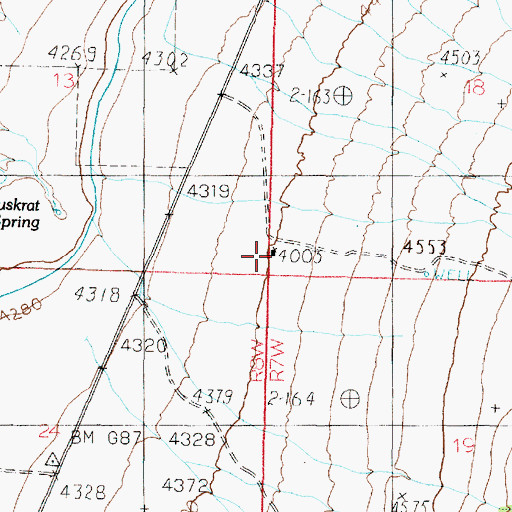 Topographic Map of Bureau Land Management Fire Station Muskrat Center, UT