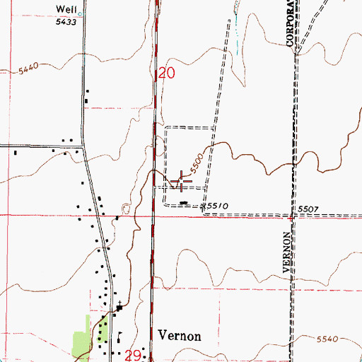 Topographic Map of Bureau Land Management Fire Station West Desert Vernon Station, UT